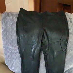 Black Textured Pants